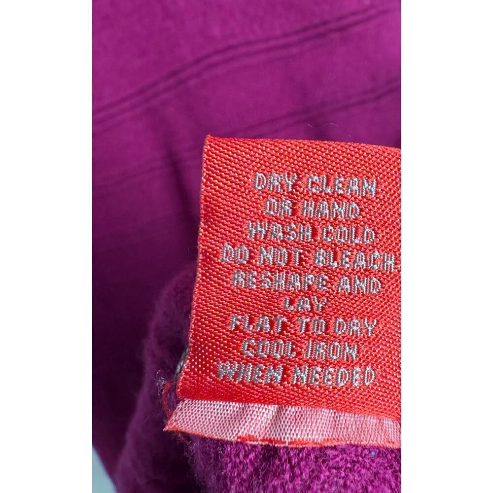 Krimson Klover Women M Fuchsia Pink Sweater Dress Merino Wool Long Sleeve Ribbed - Picture 6 of 10